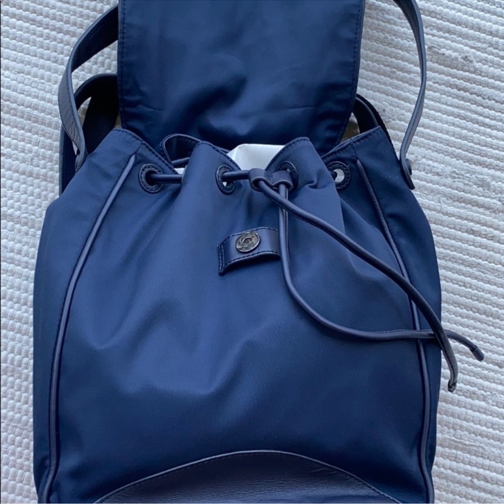 Cole Haan Zerogrand Nylon Backpack Navy Leather Trim Lightweight NWT - Picture 7 of 11